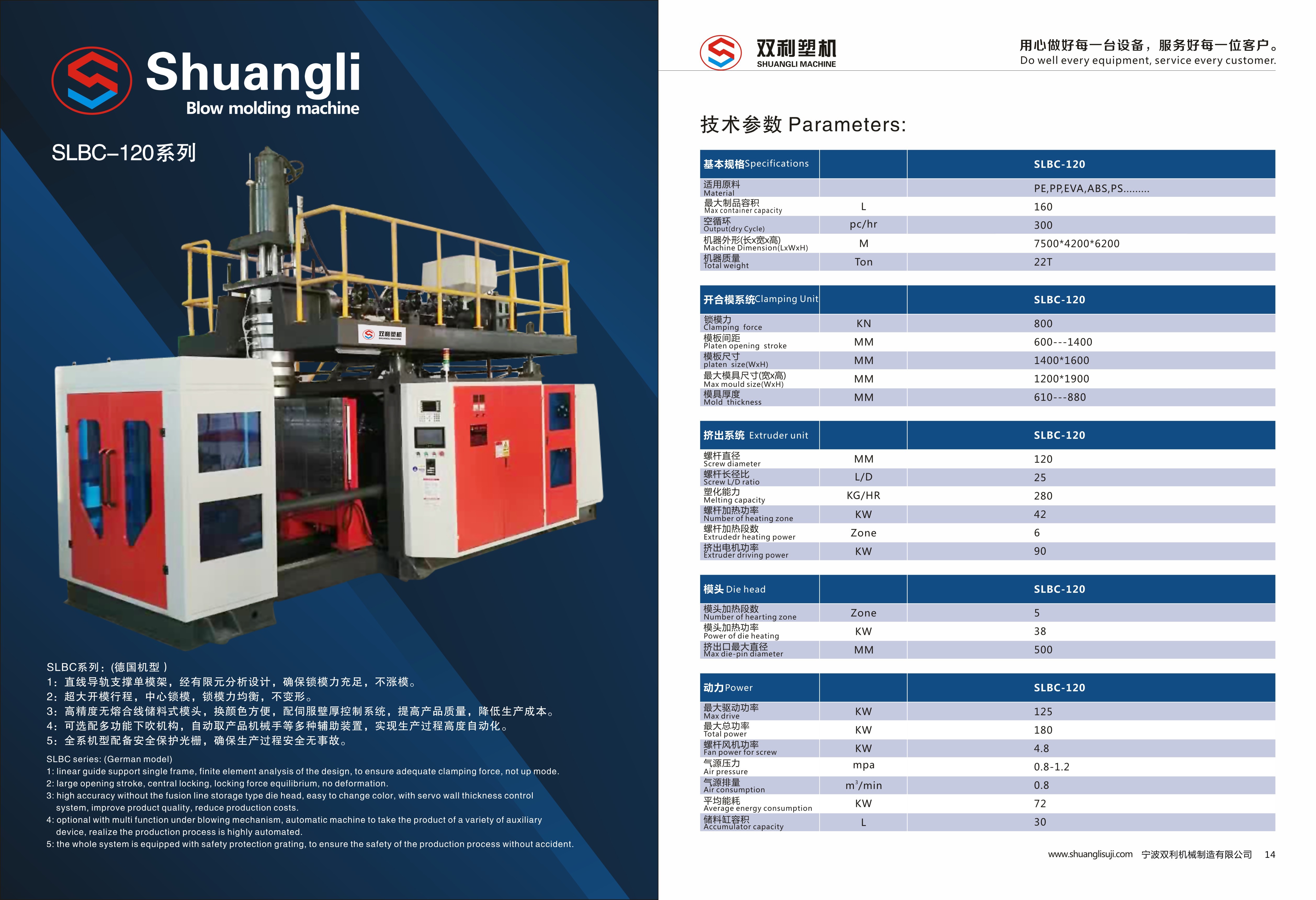 Traffic Product PP Accumulator Extrusion Blow Molding Machine 30-200L Bottle