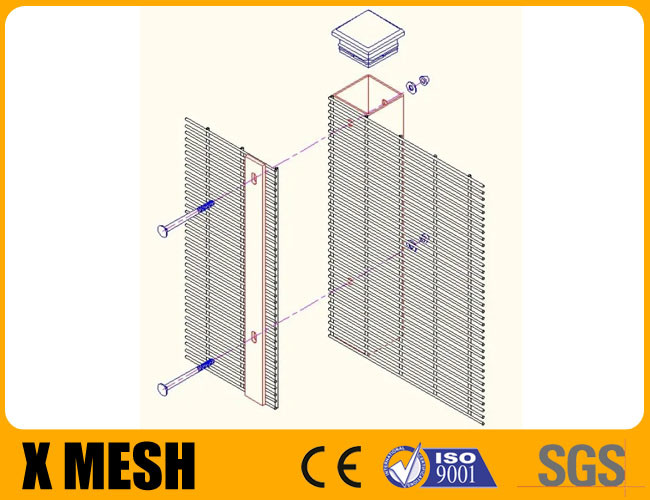 Security Anti Climb Mesh Fence 2m X 4m Mesh Size Clear View For Airport