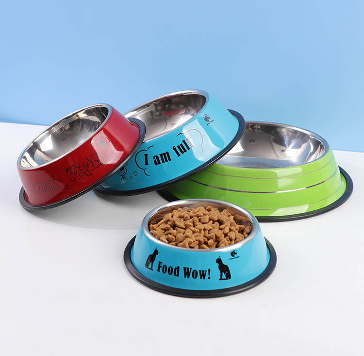 Stainless Steel Pet Cat Dog Bowls Feeders Customized Sublimation Non-Slip LCD Display NO