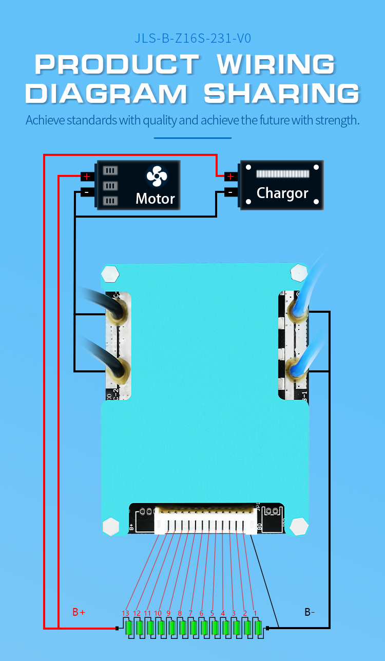 Customized BMS Battery Management System Lifepo4 20v 48v 60v 6s 7s 9s 10s 13s 16s