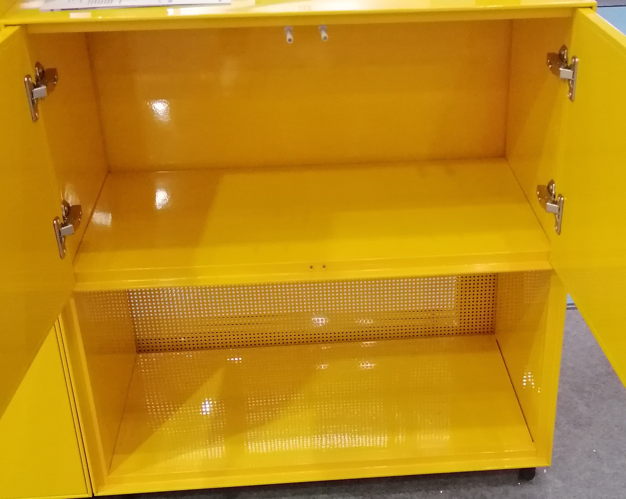 Durable Up Swing Door Down Open Steel Office Cupboard Slim Edge