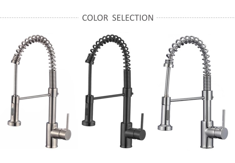 35mm Deck Mounted Single Handle Pull Out Kitchen Faucet Brushed