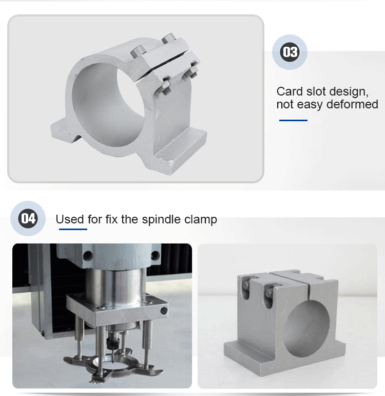 Cast aluminum cnc carving machine clamp Different diameter spindle motor bracket seat