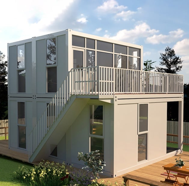 2 Bedroom Flat Pack Container House Q235B Anti Rust Prefab Modular Homes