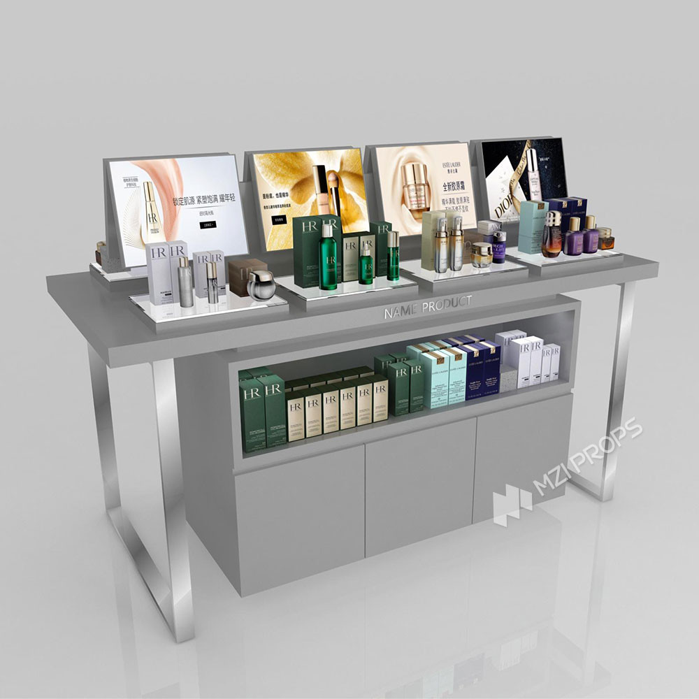 GDR06-CMM07 Retail Display Stand with 80mm Double-Sided Soft Film Light Box and LED Strips for Luxury Retail