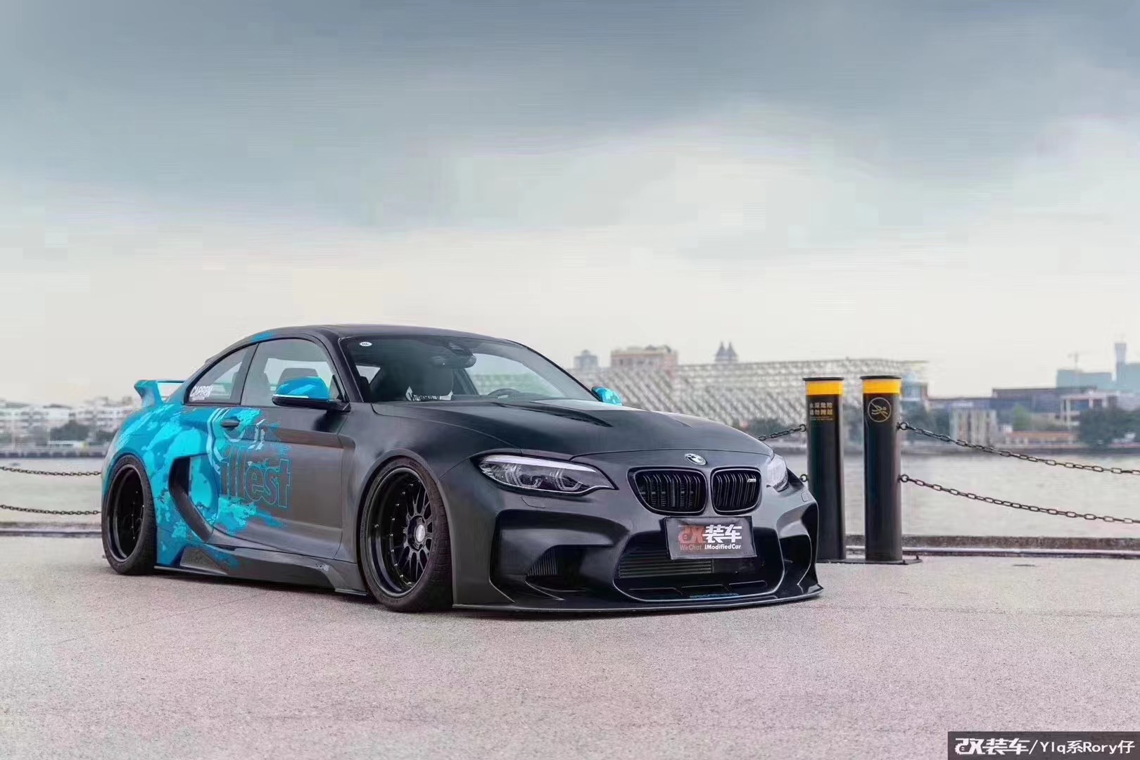 For BMW F22 F87 2 Series M2 Body Kit M2 M235 Upgrade IMP Style Front and Rear Bumper Spoiler Wide Bodyki