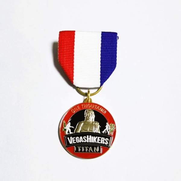 Iron Awards Souvenir Badges And Medals Gold Finish With Short Ribbon And Rubber