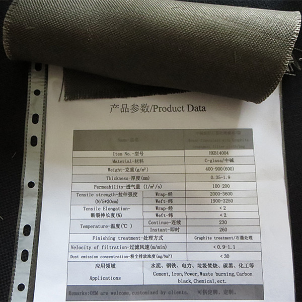 Dust / Air / Powder Filtration Filter Press Cloth 360gsm E Glass Non Alkali Graphite Fiberglass Cloth