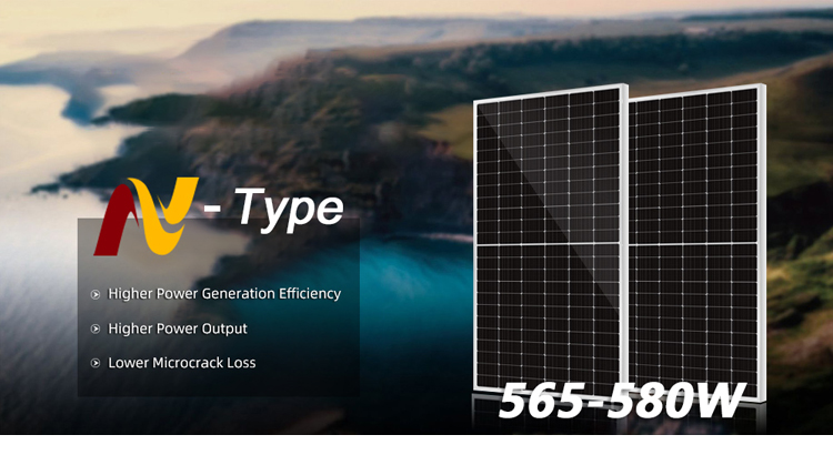 N-Type 560W 580W 590W 600W Photovoltaic Module Solar Panel with 22.45% Panel Efficiency
