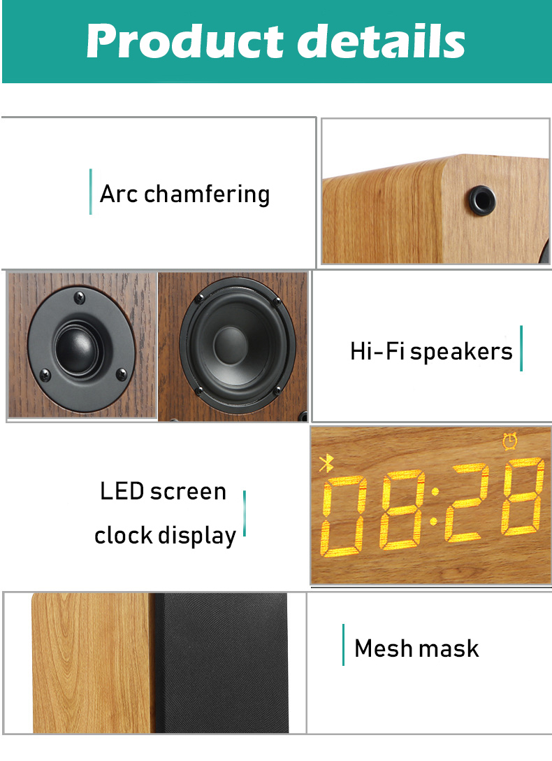 Portable Multimedia Bluetooth Speaker , Super Bass Bookshelf Audio Speakers