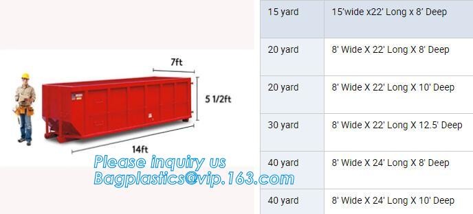 Open Top Drawstring 10 Mil Dumpster Container Liners,Drawstring Open Top 6 Mil Dumpster Container Liners, BAGEASE PAC