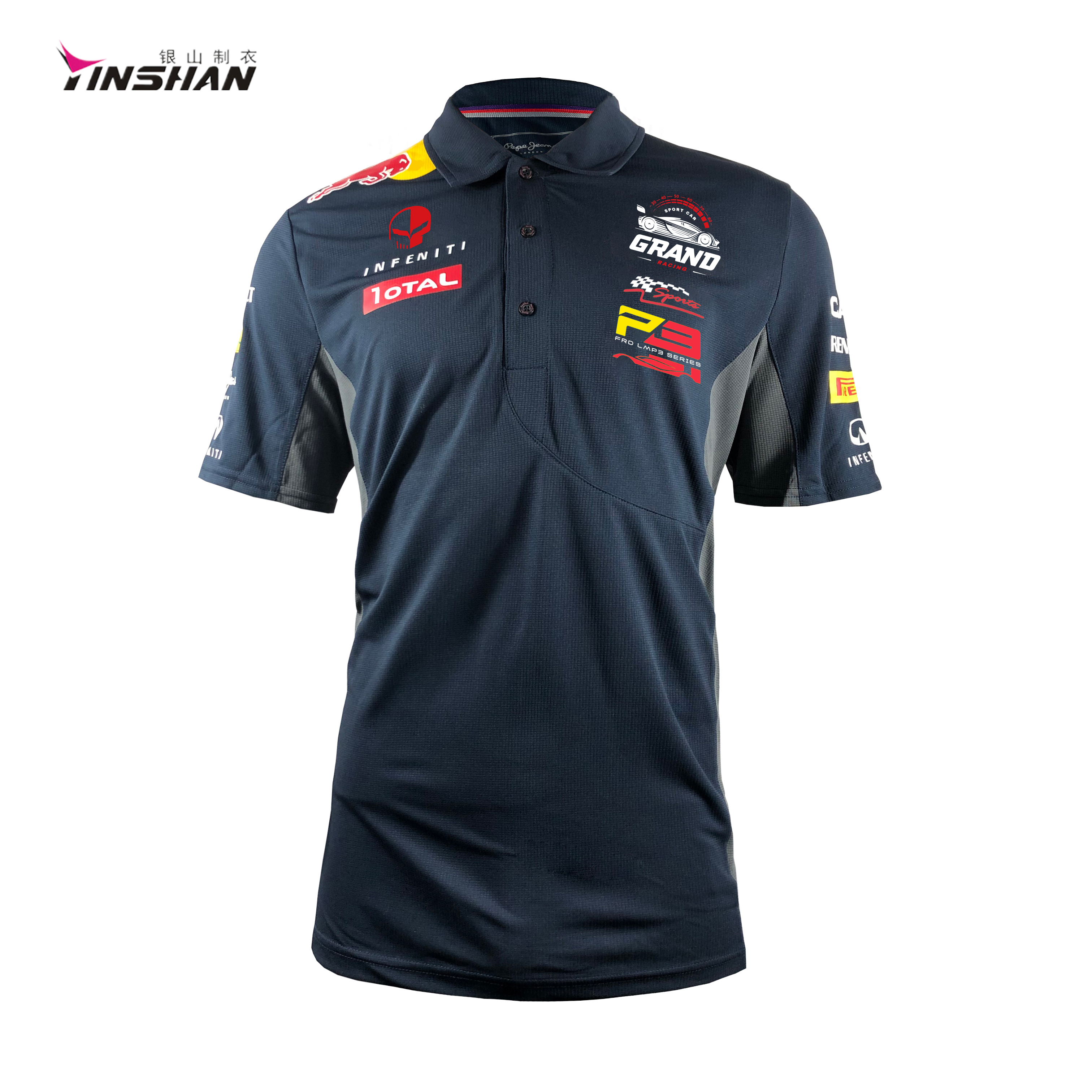 Customised Racing Team Polo Shirt For Personalization And Logo Design With Polyester/Elastane