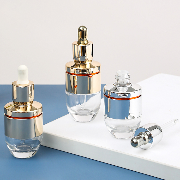 Senior PAK Unique Design Customize Label Printing Empty Glass CBD Serume Oil Dropper Bottle with Silver or Gold Top