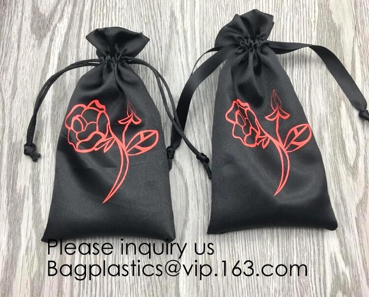 Soft Toy Storage Satin Bag With Drawstring,Promotional Red Wine Color Satin Packaging Bag,Hot selling Fancy Pink Satin J