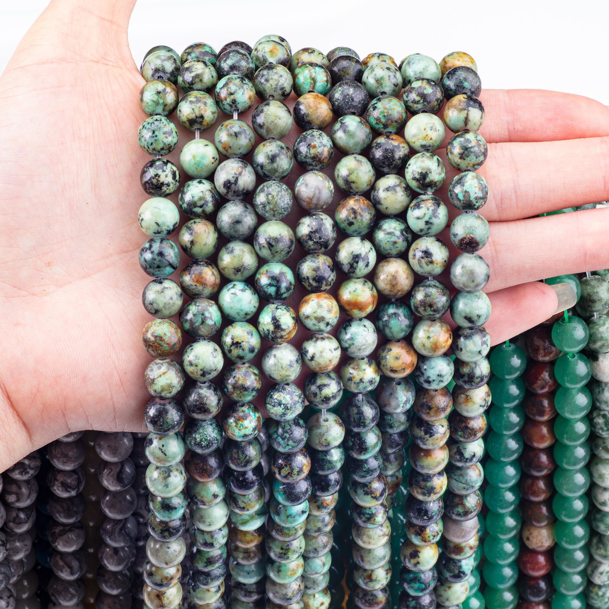 Handmade DIY Jewelry Making 8mm Africian Turquoise Crystal Beads Loose Gemstone Beads