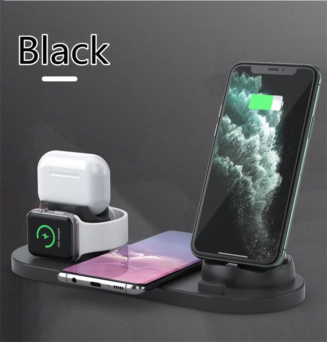 Rotating 6 In 1 Wireless Charging Station 5V 2A Multi Device Charger For Apple IPhone