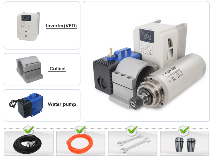 220v Or 380v 4.5kw Water Cooling Spindle For CNC Router Engraving Machine