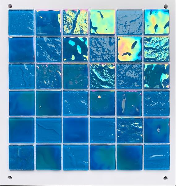 Non-Slip Vintage Glass Mosaic Tiles for Indoor Swimming Pools Blue Color Family