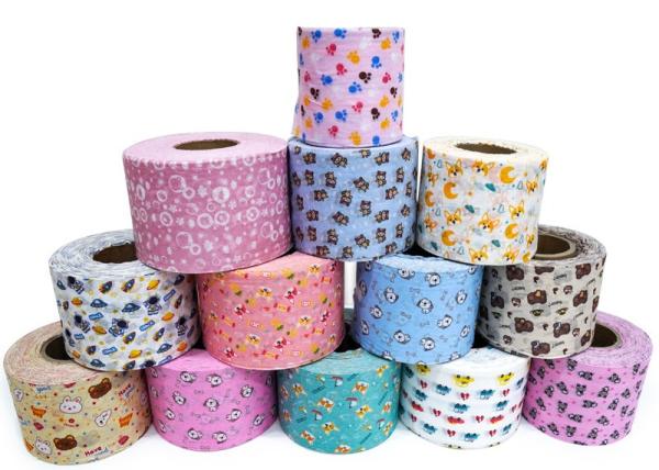 Embossed Style Spunlace Biodegradable Non Woven Fabric Viscose Polyester
