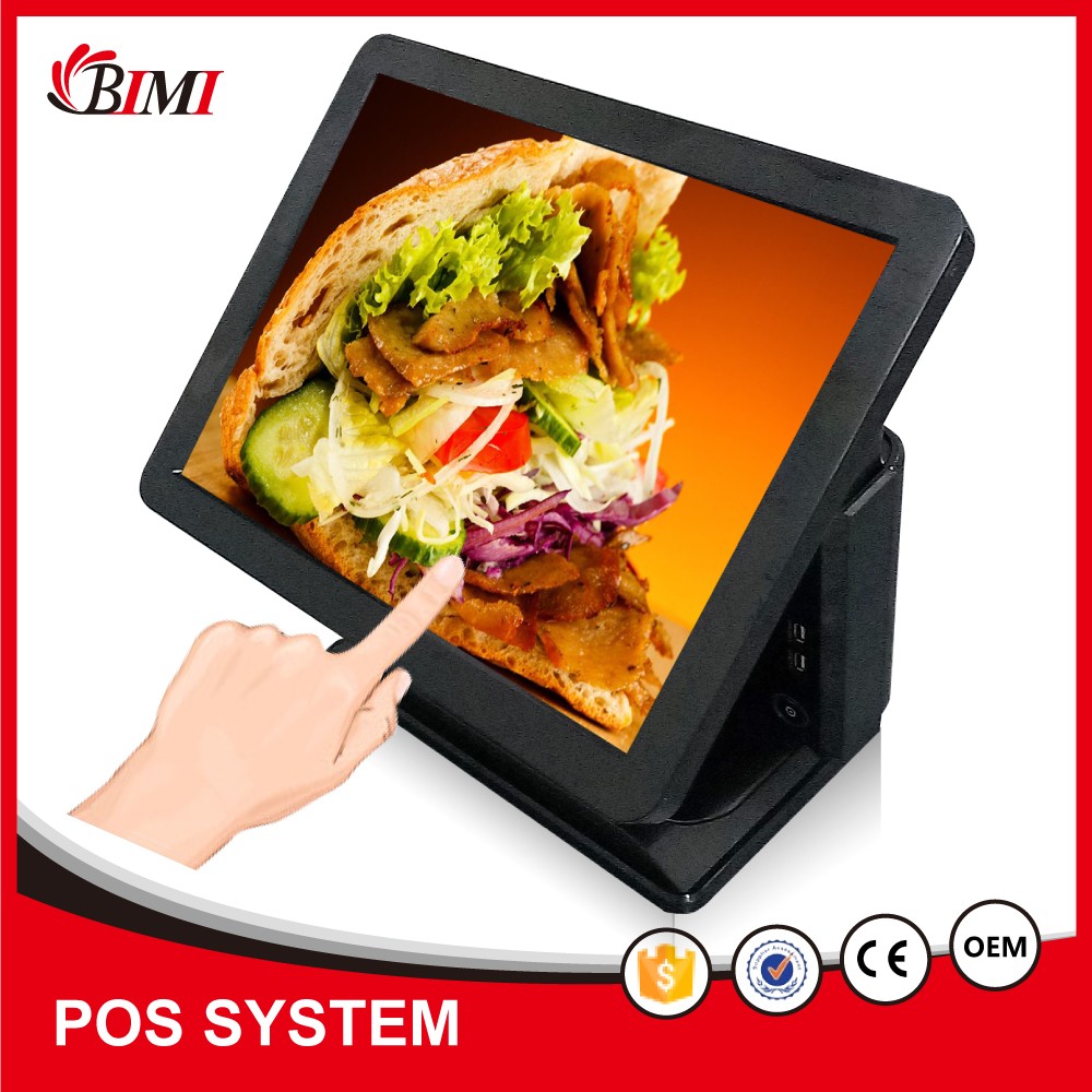 POS Terminal with 58mm Printer 128mm * 64mm Display and 3 Bills 5 Coins Cash Drawer