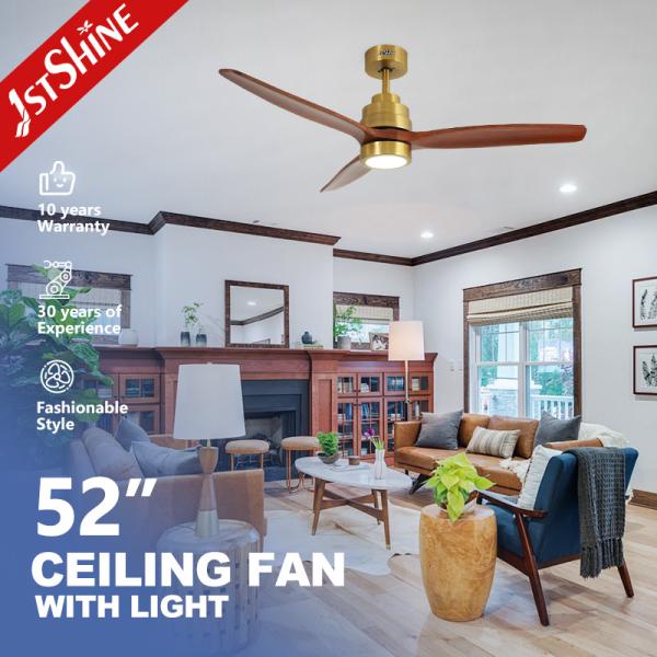 10- 1stshine LED Ceiling Fan with Gold Luxury Solid Wood and Adjustable LED