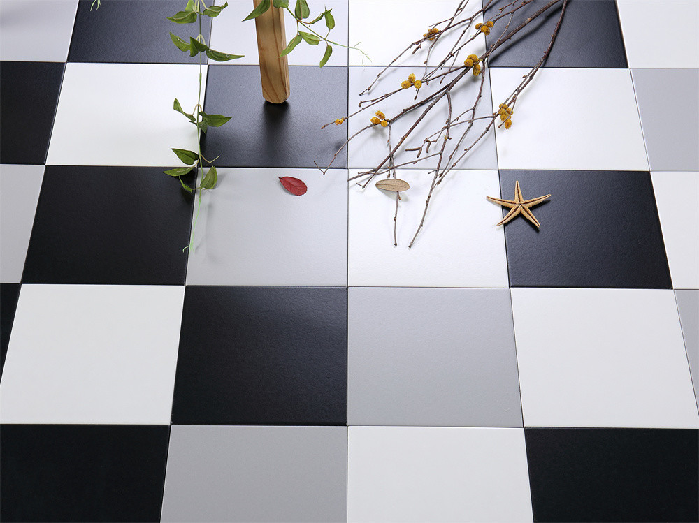 firebrick Black White And Gray Floor Tile For Kitchen 200x200mm Ceramic Rustic Tiles For Bathroom