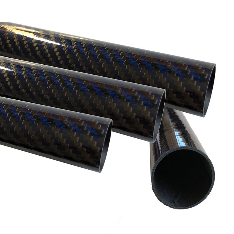 Glossy 3K Roll Wrapped Carbon Fiber Pipe For Helicopters Model Drone