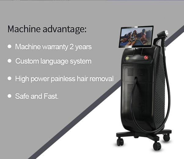 High Frequency 1-10HZ 808 Diode Laser Hair Removal Machine With 600W Output Power