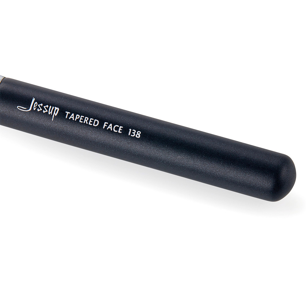Copper Ferrule 1pc Tapered Face Brush Synthetic Black Fibre Hair