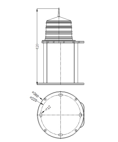 15W Remote Monitoring IP68 6NM Solar Powered Marine Lights