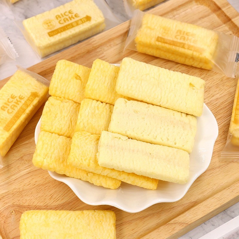Eggcellent Crunch: Yellow Square Rice Crackers Authentic Korean Taste