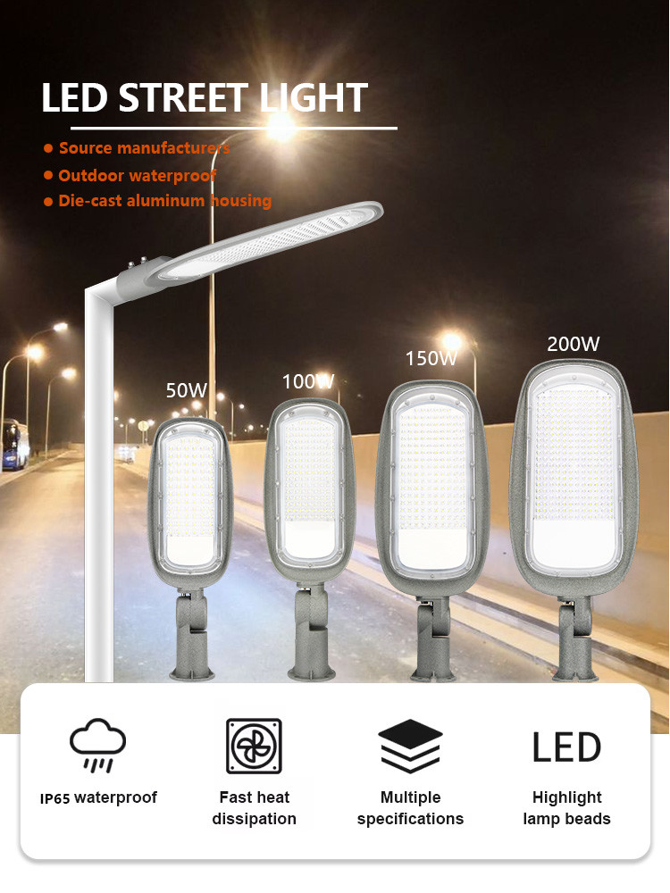 KCD Classic Performance Safety Electric Die Casting Aluminium Housing Efficient Waterproof Slim 150w Smart LED Street Lights