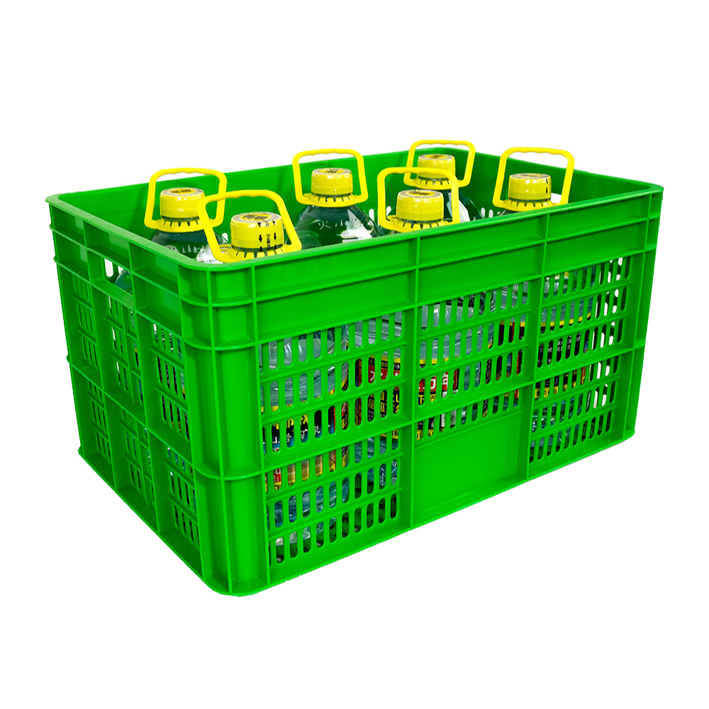 NO Foldable Mesh Style Plastic Vegetable Crate 600*400*320mm Customized PP PE Basket