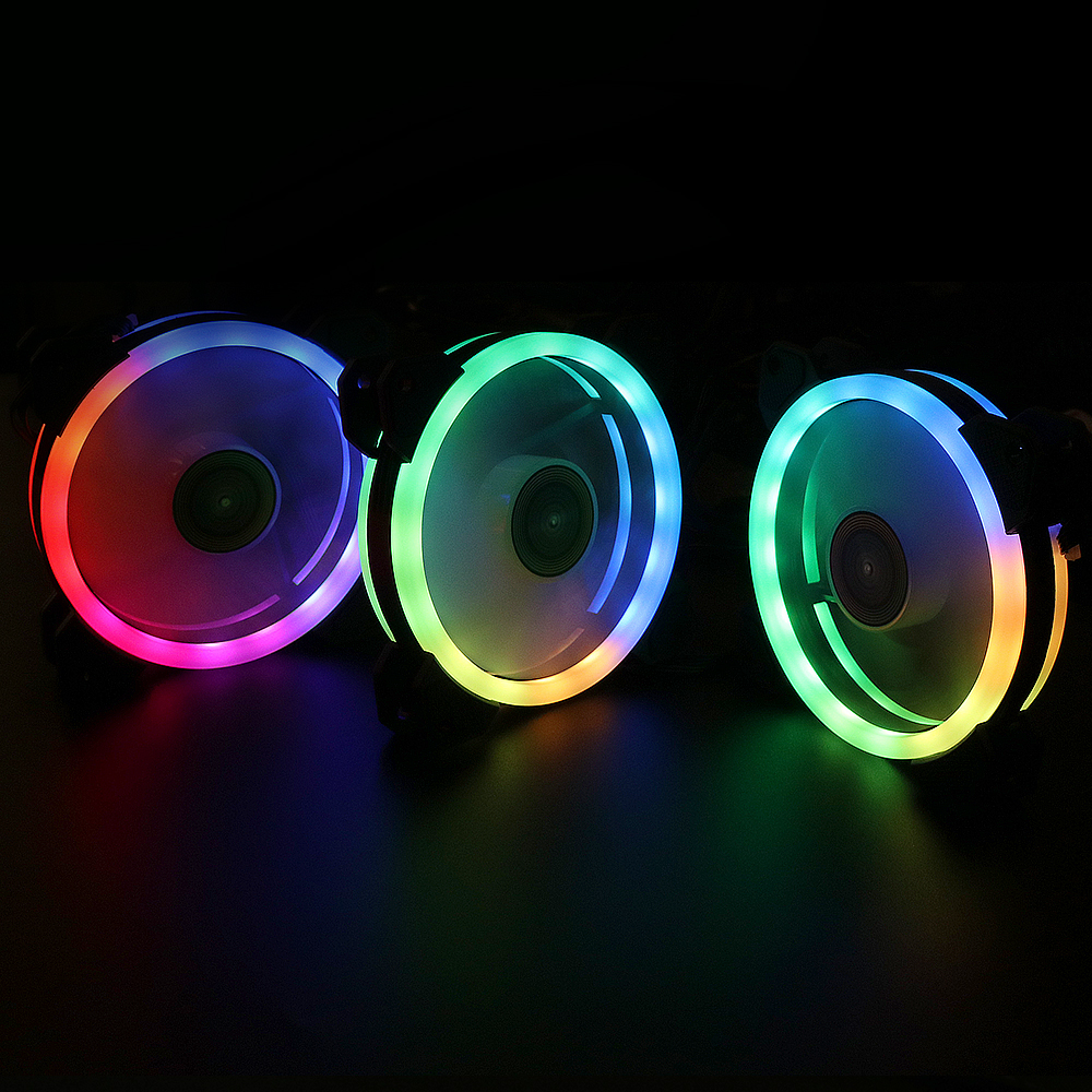 RGB electrical Cooling Fans for PC computer case with RGB LED lights CPU Cooler Fan 120mm RGB Fan cooler with Controller remo