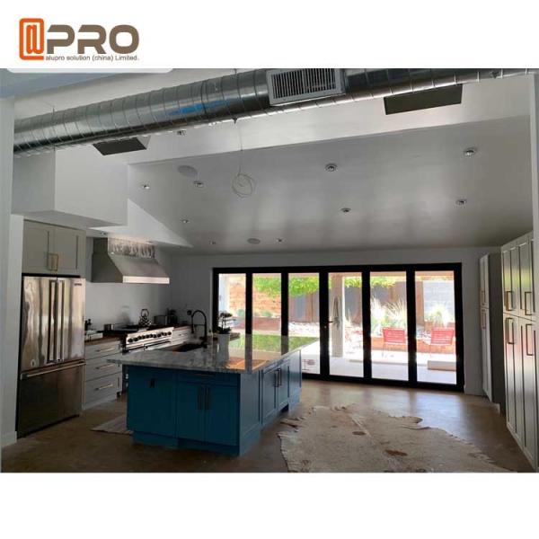 Soundproof Commercial Aluminium Bifold Doors Double Glass Easy Installment