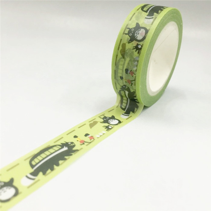 Wide White Washi Tape / Masking Tape Colorful Patterns Coated Acrylic Adhesive