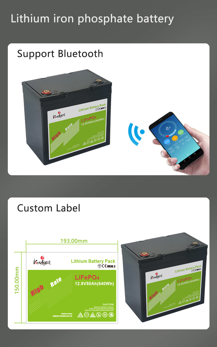 12.8v 50ah Lithium Battery Bms Built In Grade A Power For Rv Street Light
