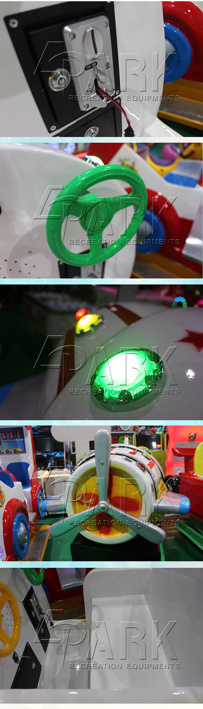 Commercial Kids Rides Electric Swing Car / Fighting Game Machine Fiberglass Material
