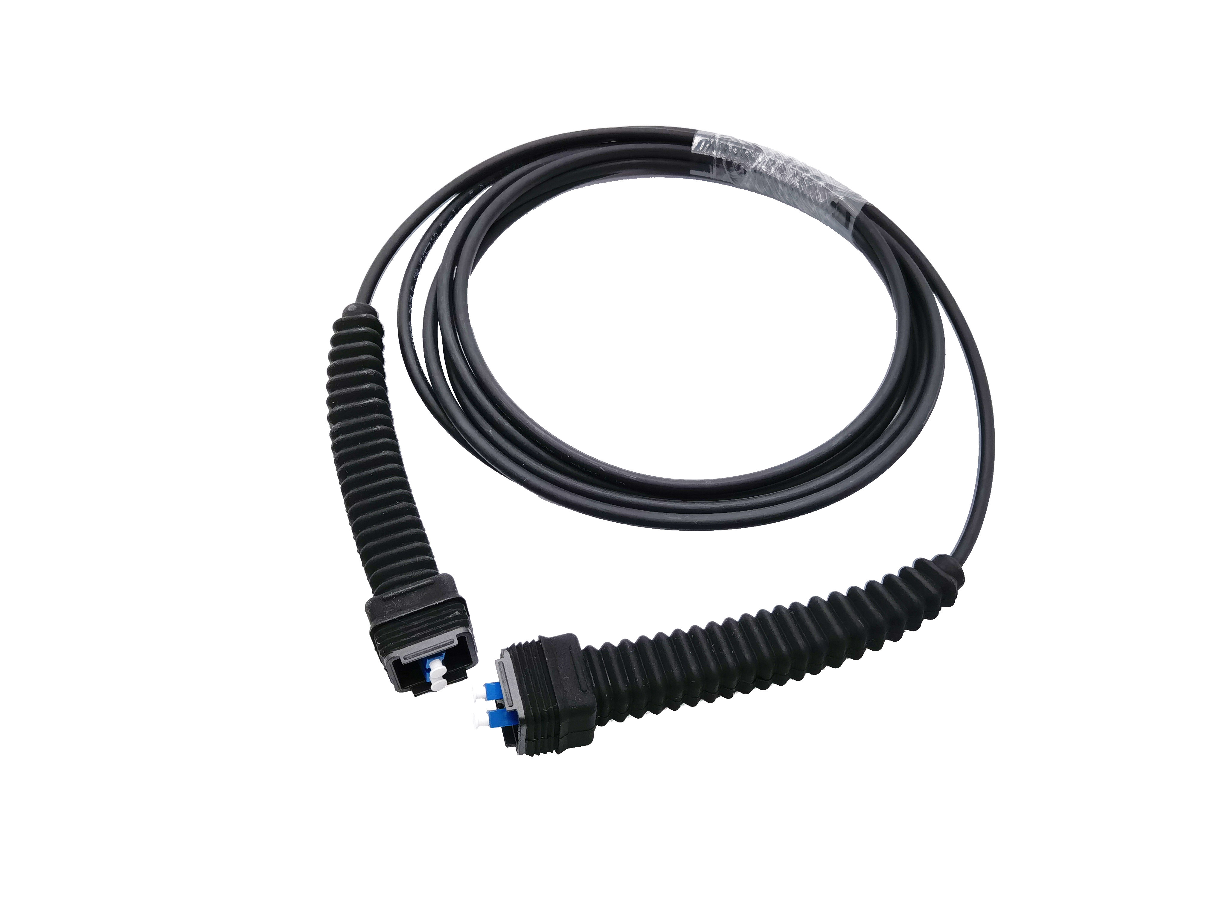 NSN Boot Duplex LC Patch Cord Black for Outdoor Cable Solution