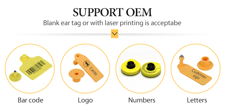 134.2KHZ animal tracking tag , RFID Ear Tag for Cattle Sheep Pig