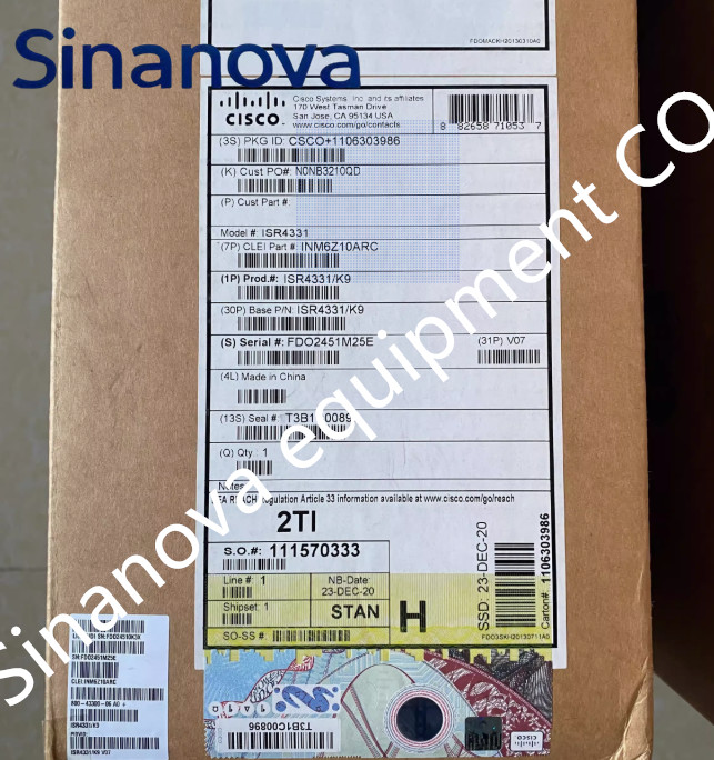  ISR4331 K9 Next Generation 1RU Enterprise Router With 500Mbps Throughput Manufactures