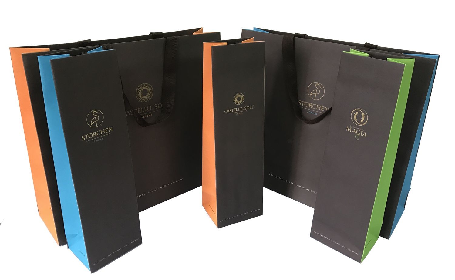 Black Personalised Handmade Sheet Paper Bag Customized Logo Printing