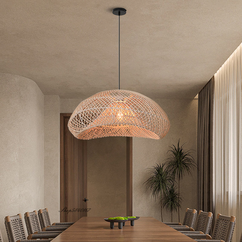 Creative Nest Rattan Lamp Chinese Style Wicker Pendant Lights Restaurant Dining Room Lustre(WH-WP-67)