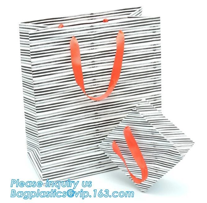 Flat Paper Handle Eco Friendly Retail Packaging Paper Carrier Bag Personalization Logo