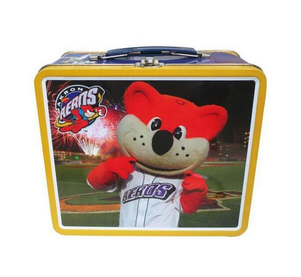 Children Kinds Love Metal Tin Lunch Box With Handle / Lock On Top