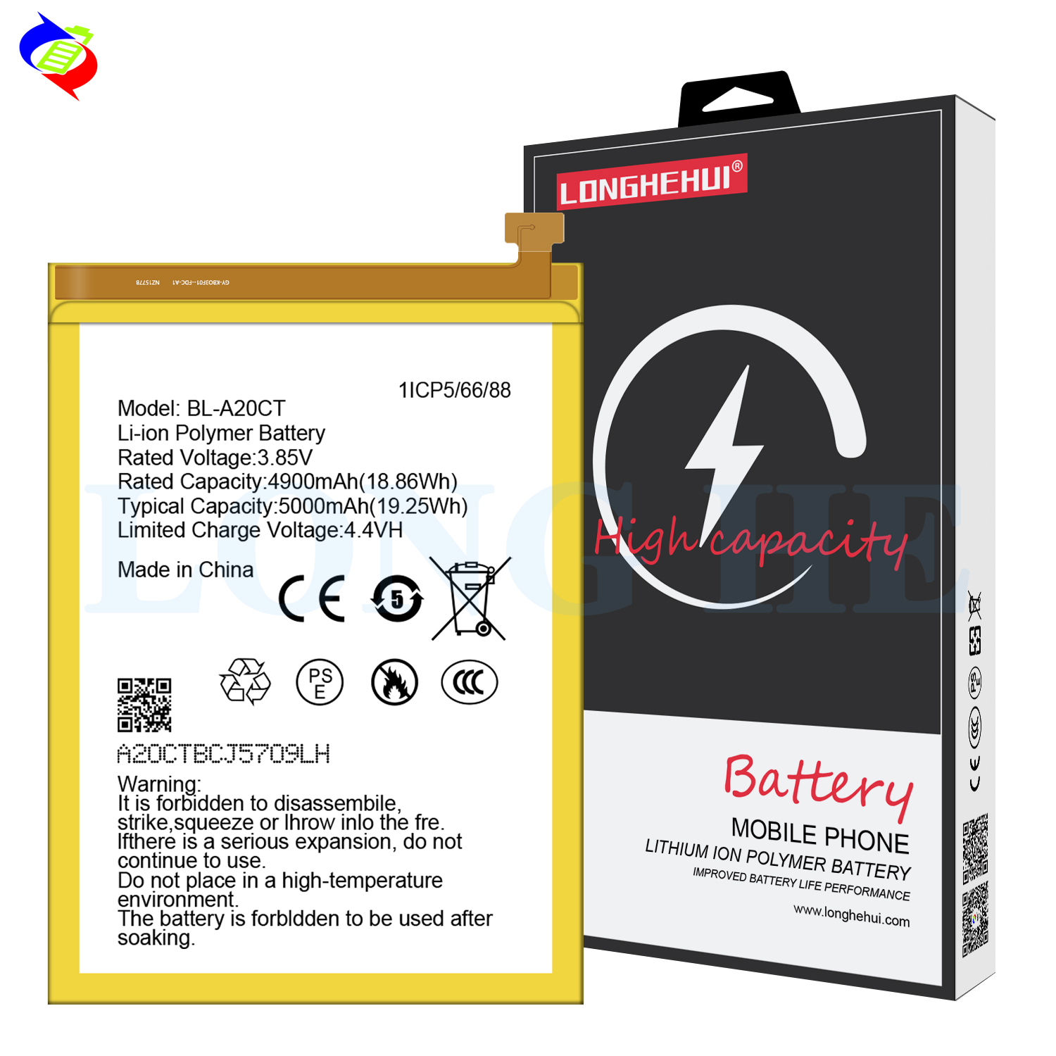 5000mAh Replacement Battery BL-A20CT for Infinix GM 21 GM 21 Pro Omix X300 Omix X400 Omix X500