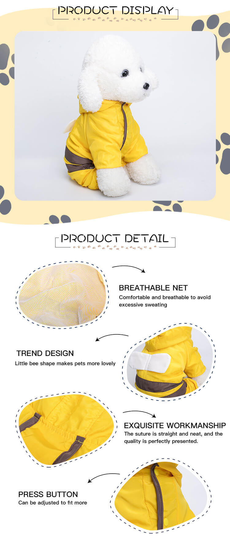 Fashionable Pet Dog Clothes Polyester Material Warm Dog Jackets
