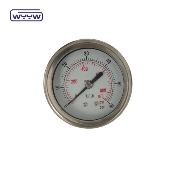 Axial Glycerine 63mm Compound Pressure Gauge Hydraulic Water Pressure Meter