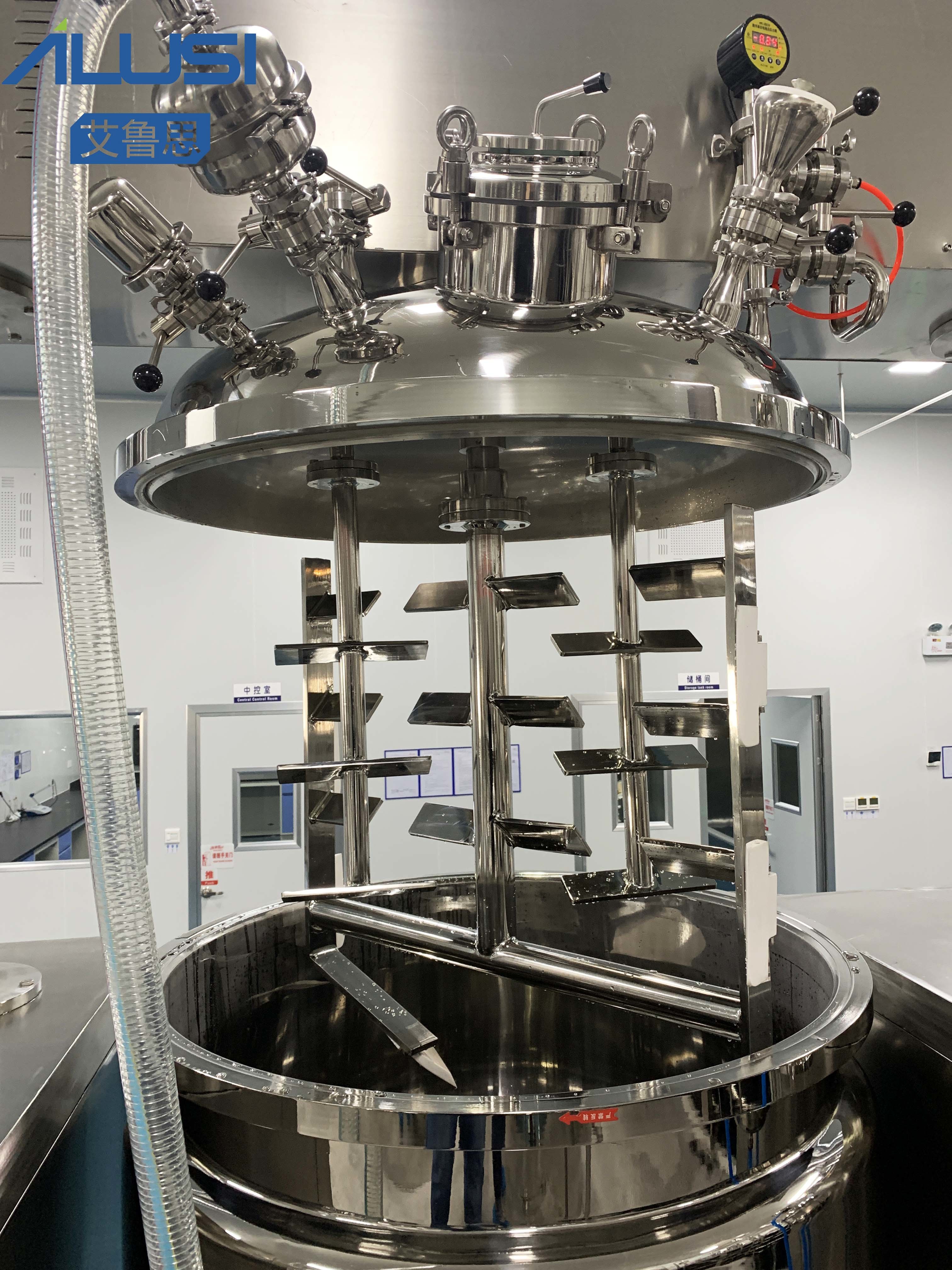 500L Hydraulic Lifting Vacuum Emulsifying Mixer Homogenizing Pharmaceutical Machine