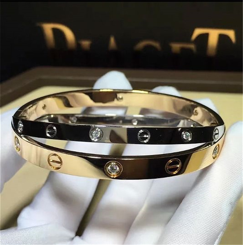 C Double ring bracelet Love bracelet, 18K gold. With a screwdriver. Jewelry factory in Shenzhen, China
